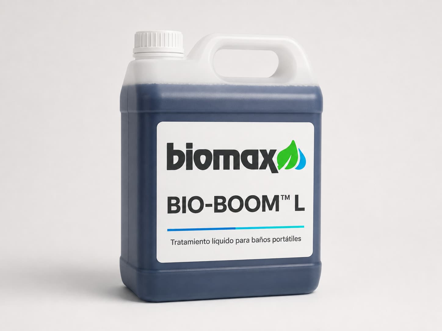 Envase de BIO-BOOM Liquido con la etiqueta Biomax.