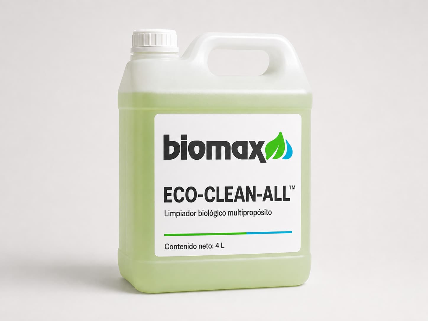 Envase de ECO-CLEAN-ALL con la etiqueta Biomax.