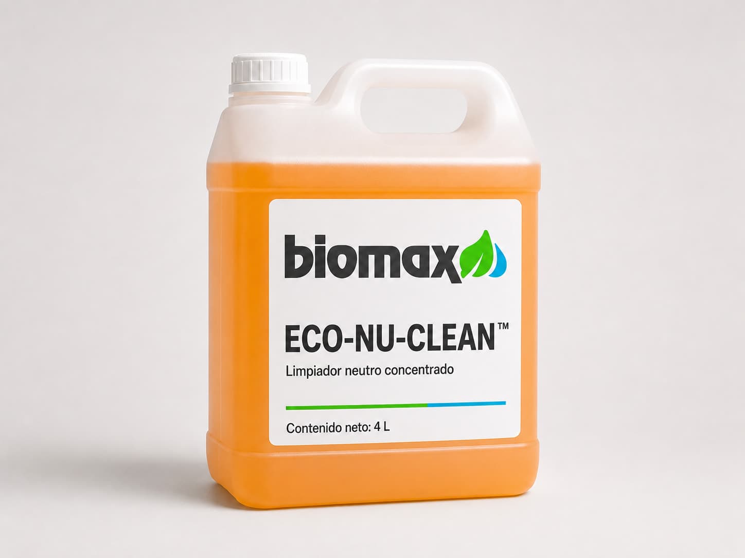 Envase de ECO-NU-CLEAN con la etiqueta Biomax.