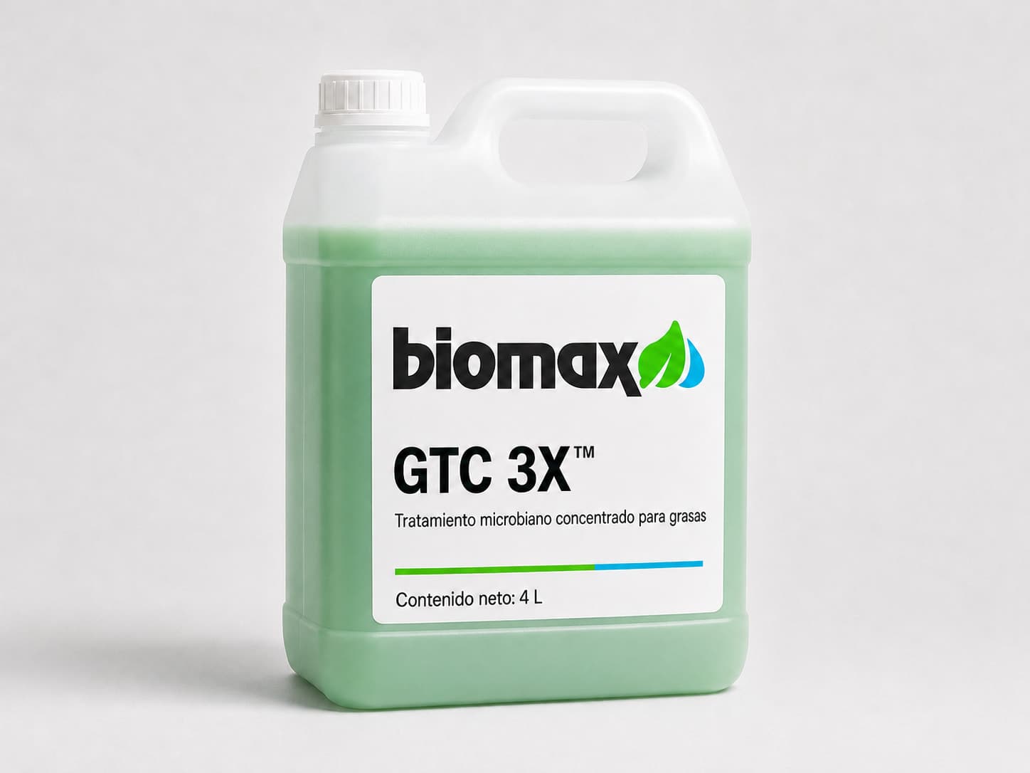 Envase de GTC 3X con la etiqueta Biomax.