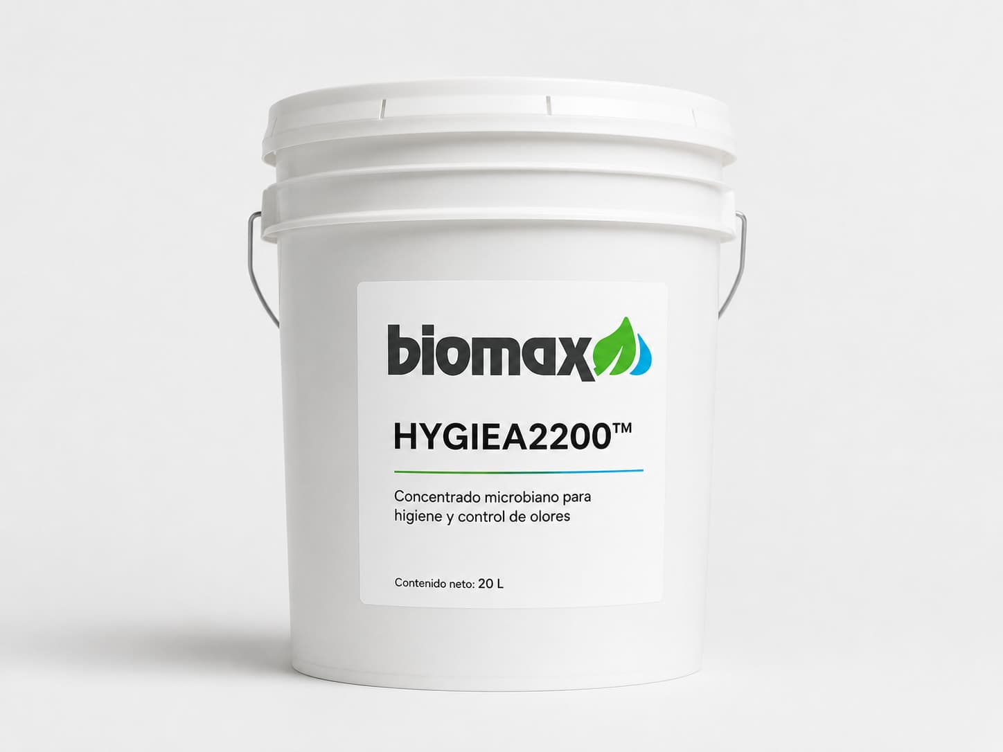 Envase de HYGIEA2200 con la etiqueta Biomax.