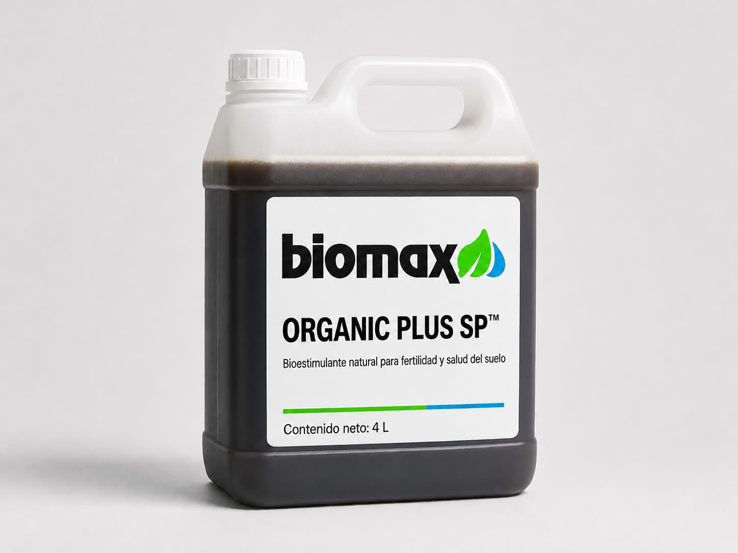 Envase de ORGANIC PLUS SP con la etiqueta Biomax.