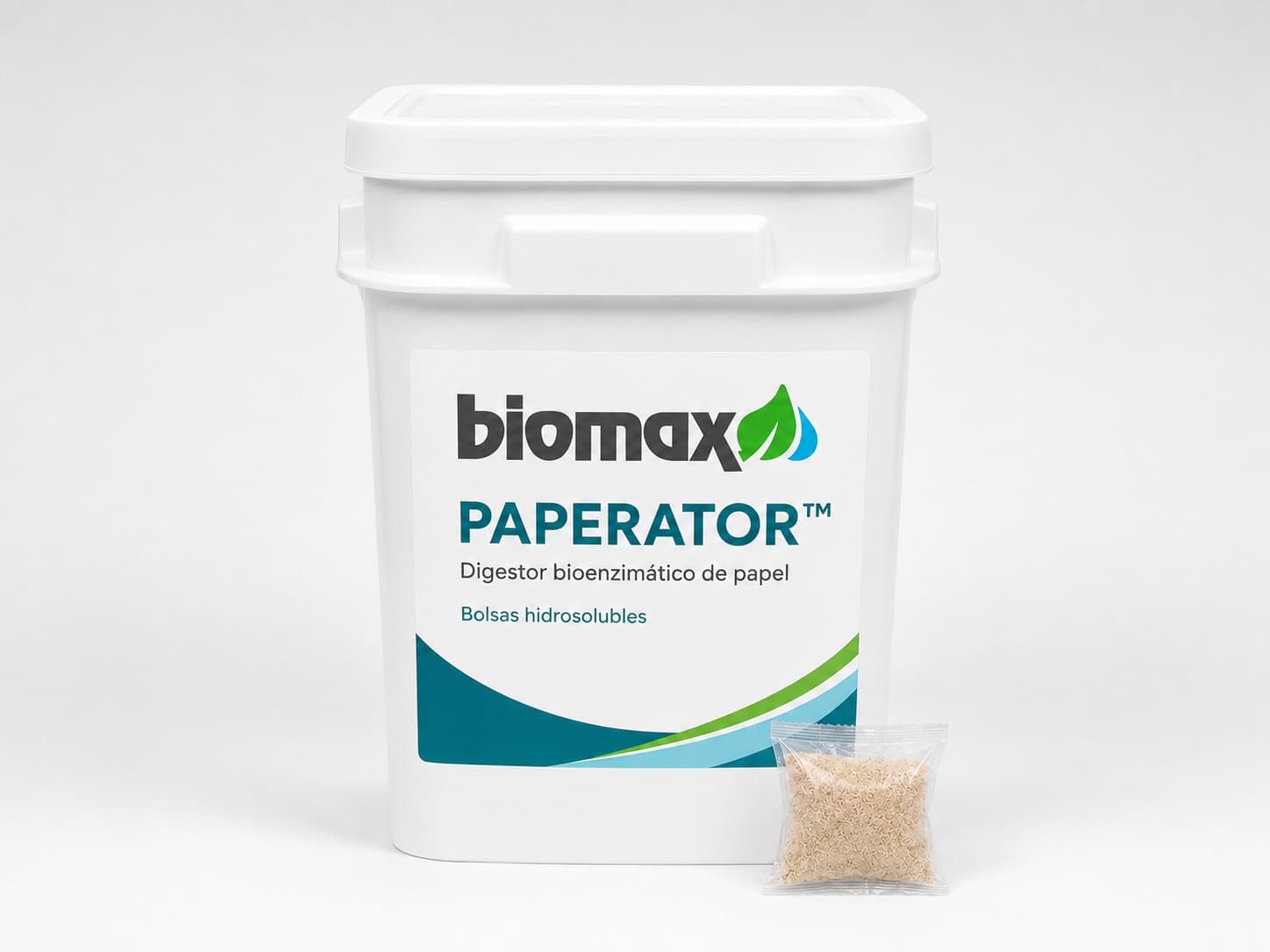 Envase de PAPERATOR con la etiqueta Biomax.