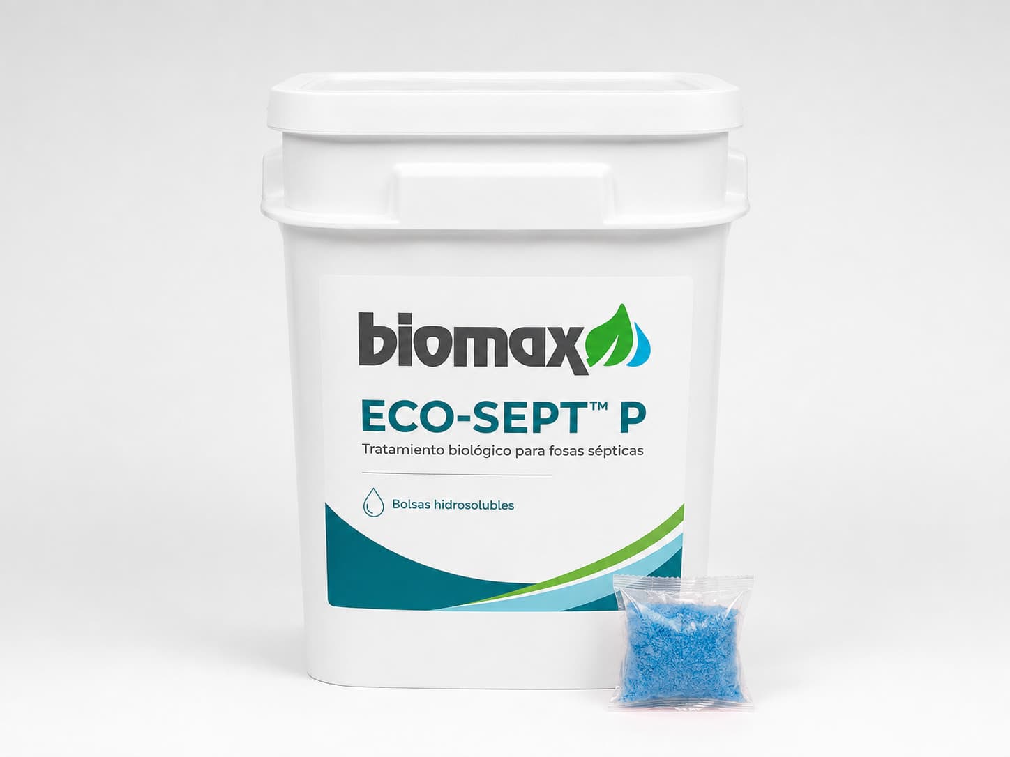 Envase de ECO-SEPT Polvo con la etiqueta Biomax.